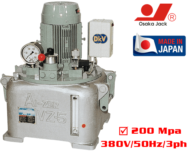 Bơm điện thủy lực cao áp 2000 bar Osaka VZ2-DS, Osaka electric hydraulic pump VZ2-DS